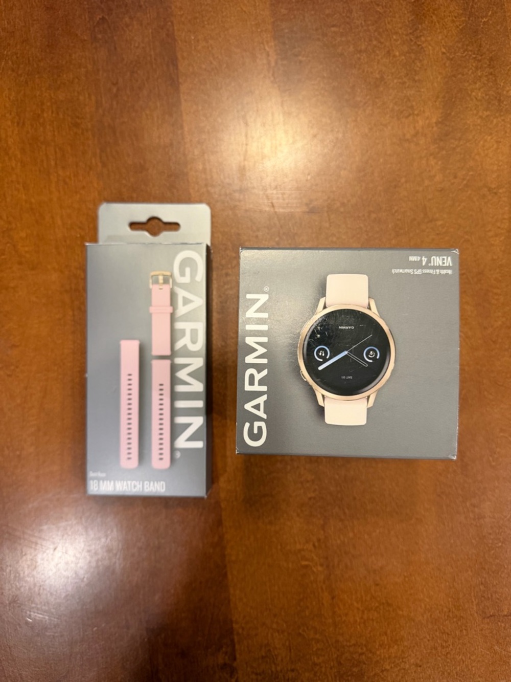 Garmin Venu 4 Smartwatch with Pink Silicone Band